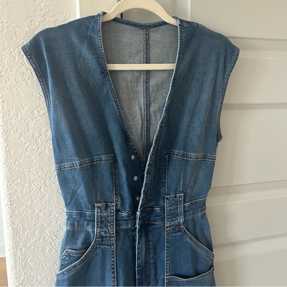 New Free People CRVY Hyde Park Denim Jumpsuit - Picture 5 of 8